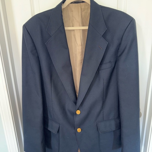 Savile Row Men's Navy Blue Blazer with Gold Buttons size 40L - Picture 11 of 16